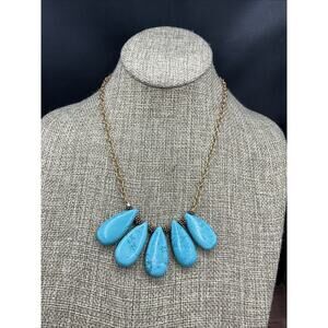 Barse 5 Tears Necklace- Turquoise Magnesite— Bronze- NWT
